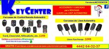 Llave con Chip y Controles Remotos de Auto. Keycenter México