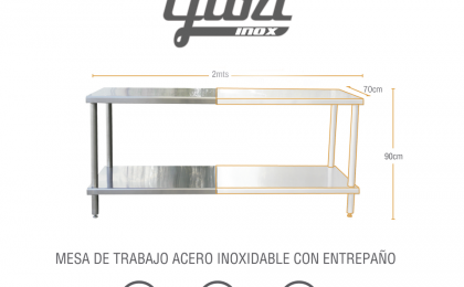 Mesa de trabajo en acero inoxidable