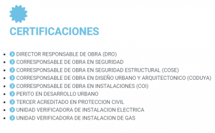 CERTIFICACIONES