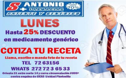 lunes descuentos medicina genericos orizaba