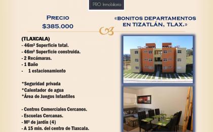 Departamentos, Tizatlán, Tlaxcala, $380,000