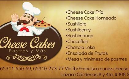 menu de Cheese Cakes