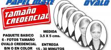 Fotos Tamaño Ovalo Credencial - Papel mate - Para tramites escolares y oficiales