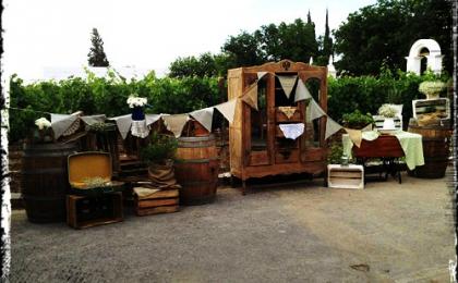 Recepcion de Boda Vintage muebles mobiliario viejo 
