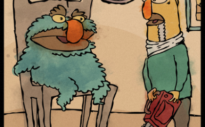 cómic sesame street, bizarre illustration