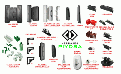 herrajes para cancel, perfiles de cancel, herrajes de plastico